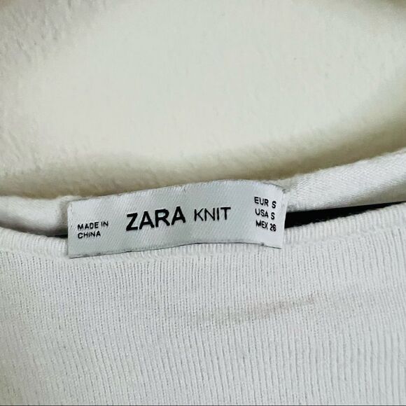 Zara white Ruffled Layered Long Sleeve Top Size Small - Picture 6 of 7